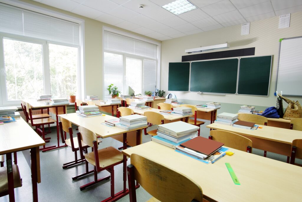 Interior of an empty school class