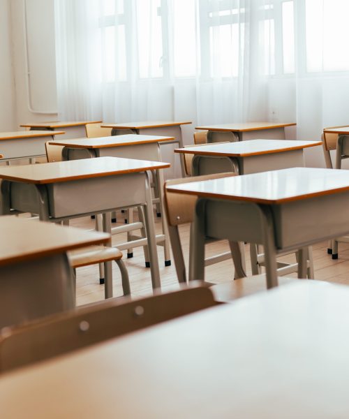 classroom in school, window and sunlight